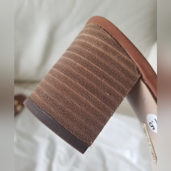 Louise Et Cie Brown Leather Block Heel Sandals 7.5 - Picture 4 of 6